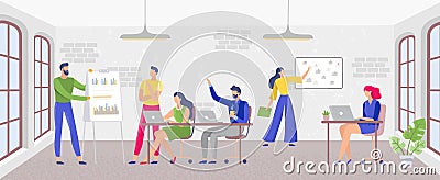 Team collaboration, work flow in office concept Vector Illustration