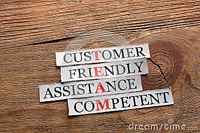 Team competent assistance acronym Stock Photo