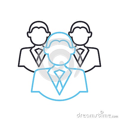 team corporation line icon, outline symbol, vector illustration, concept sign Vector Illustration