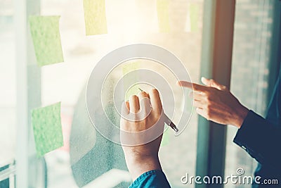 Team creative business planning and thinking of ideas for success work project Stock Photo