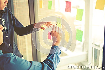 Team creative business planning and thinking of ideas for success work project Stock Photo