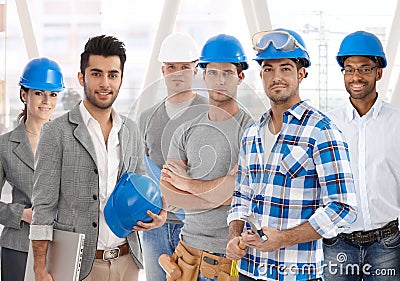 Team of diverse people from building industry Stock Photo