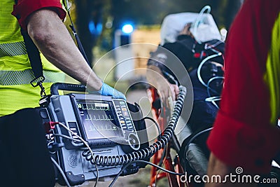 Team of emergency medical service Stock Photo