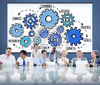 Team Functionality Industry Teamwork Connection Technology Conce Stock Photo