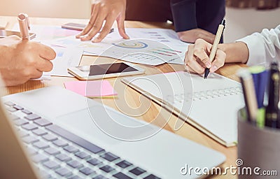 The team that helps brainstorm work. To achieve the goal. Stock Photo