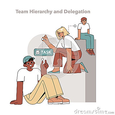 Team Hierarchy and Delegation concept. Vector illustration. Vector Illustration