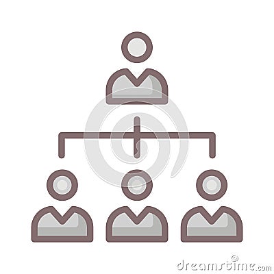 Team hierarchy fill inside vector icon which can easily modify or edit Vector Illustration