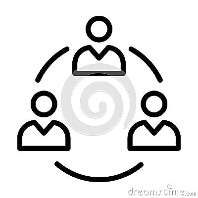 Team hierarchy Line Style vector icon which can easily modify or edit Vector Illustration