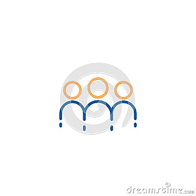 Team icon. Vector design illustration representing teamwork, business, crowd of people, followers. Social media web graphic in Vector Illustration