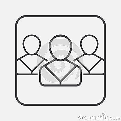 Team icon vector isolated on grey. Vector Illustration