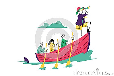 Navigating sea Vector Illustration