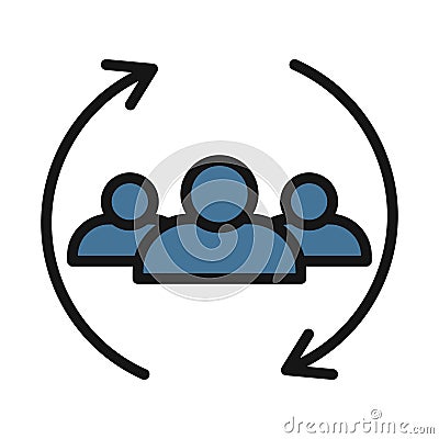 Team line isolated vector icon can be easily modified and edit Vector Illustration