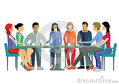 Team meeting Vector Illustration