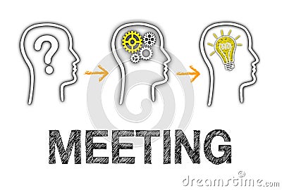 Team Meeting - question, analysis and great idea Stock Photo