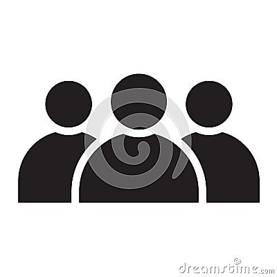 Team members black solid icon Vector Illustration