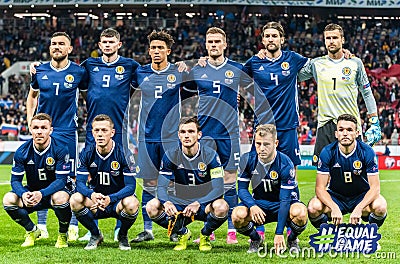Team photo of Scotland national football team in 2019 Editorial Stock Photo