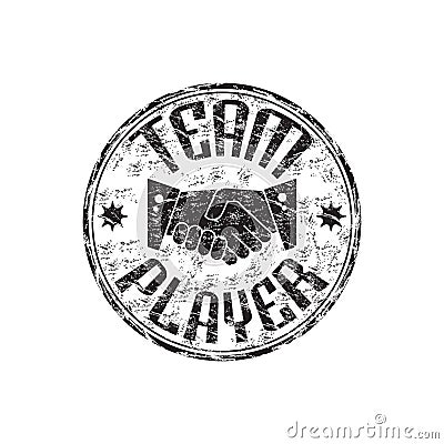 Team player rubber stamp Vector Illustration