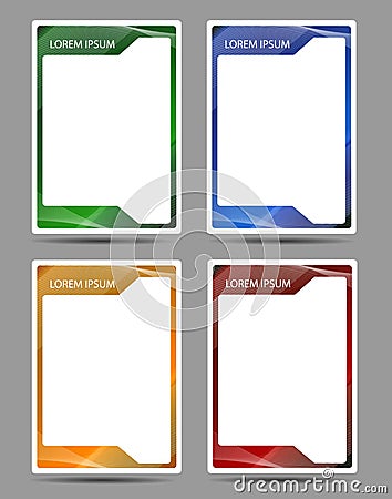 Team player colored cards template Vector Illustration