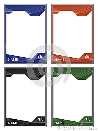 Team player trading card picture frame border template Vector Illustration