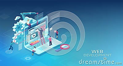 Team of professional software engineers working on a new website design and security features Stock Photo