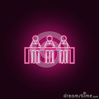 Team of project developers neon icon. Elements of Team work set. Simple icon for websites, web design, mobile app, info graphics Stock Photo