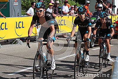 Team Sky during Tour de France 2014 Editorial Stock Photo