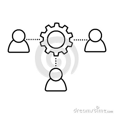 Team of some employees icon vector. workers illustration sign. developers symbol. management logo. Vector Illustration