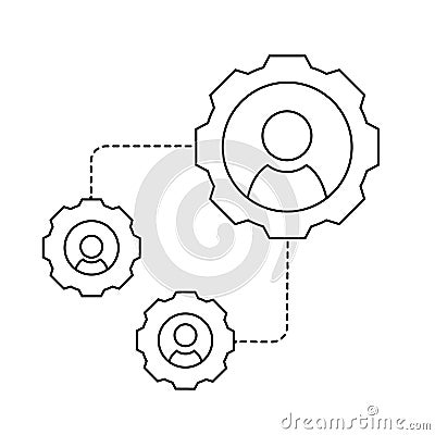 Team of some employees icon vector. workers illustration sign. developers symbol. management logo. Cartoon Illustration