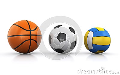 Team sports balls Stock Photo