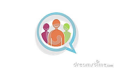 Team Talk People Chat Bubble Logo Vector Illustration