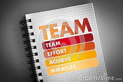 TEAM - Team Effort Achieve Miracles acronym Stock Photo