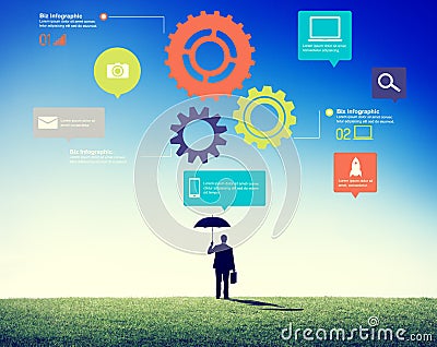 Team Teamwork Cog Functionality Technology Business Concept Stock Photo