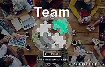 Team Teamwork Collaboration Connection Unity Concept Stock Photo