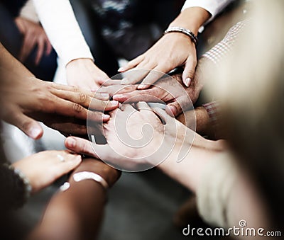 Team Teamwork Join Hands Partnership Concept Stock Photo
