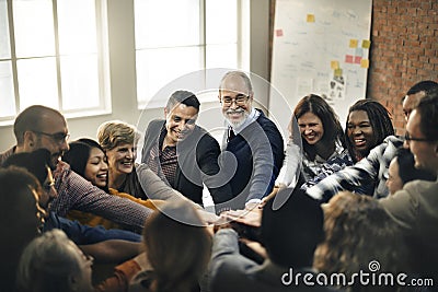 Team Teamwork Join Hands Partnership Concept Stock Photo