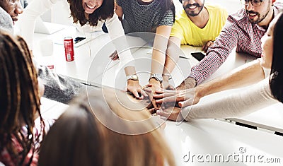 Team Teamwork Join Hands Partnership Concept Stock Photo