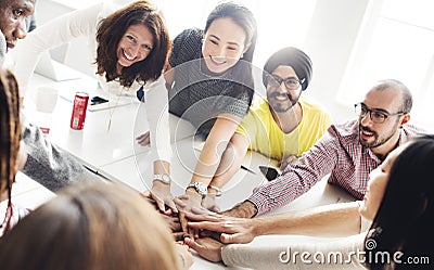 Team Teamwork Join Hands Partnership Concept Stock Photo