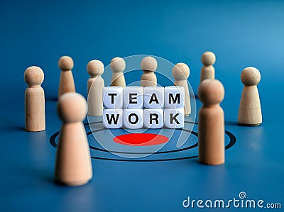 Team, teamwork, leadership and family business concepts. Words 