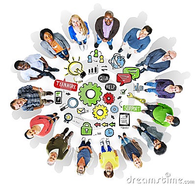 Team Teamwork Support Success Collaboration Cog Unity Concept Stock Photo