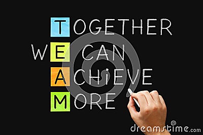 TEAM Together We Can Achieve More Stock Photo