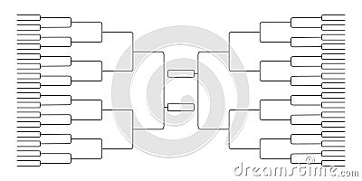 64 team tournament bracket championship template flat style design vector illustration Cartoon Illustration