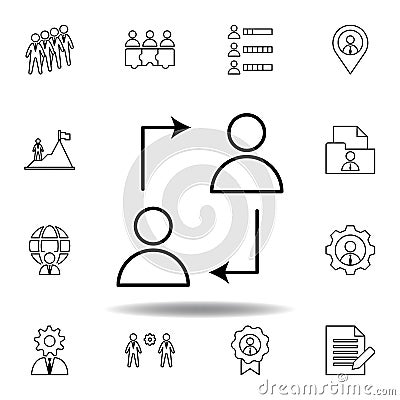 Team, users, workers icon. Set of hr elements. Can be used for web, logo, mobile app, UI, UX Stock Photo