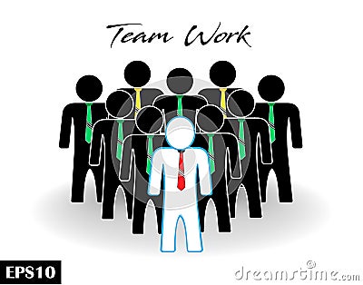 Team work businessman team crowd people icon Vector Illustration