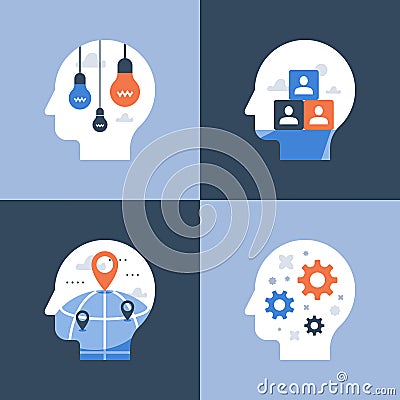 Creative workshop, team work concept, focus group Vector Illustration