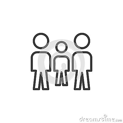 Team work, leadership line icon Vector Illustration