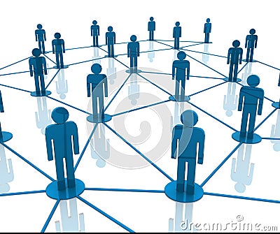 Team work network Cartoon Illustration