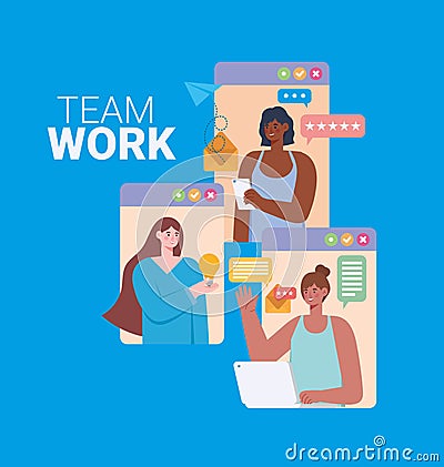 team work representation Vector Illustration