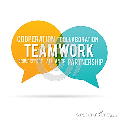 Team Work Speech Talk Bubble Vector Illustration