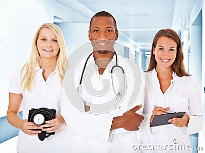 Team of young medical professionals Stock Photo