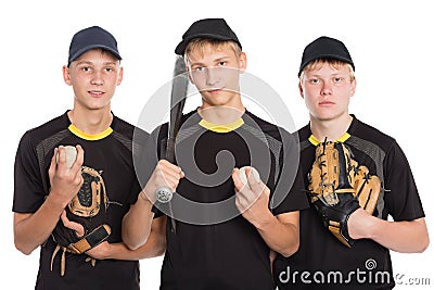 Team of young players in baseball Stock Photo